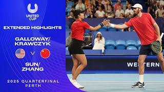 Galloway/Krawczyk v Sun/Zhang Extended Highlights | United Cup 2025 Quarterfinal