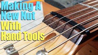 How To Make A Guitar Nut From A Blank With Hand Tools.