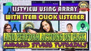 How to #Listview #Using #Array with #Item #Click #Listener in #Java #File  #Android #Studio #2022