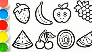 Let's draw fruits/How to draw fruits/Easy art gor kids