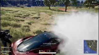 PUBG pc mclaren red in rondo map near beautiful pond