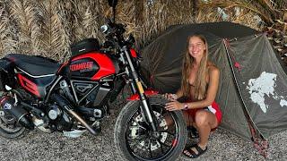 Solo Camping in Schinos, Greece with my Scrambler Ducati / Dominika Rides