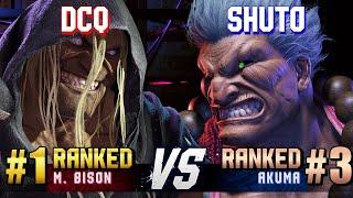 SF6 ▰ DCQ (#1 Ranked M.Bison) vs SHUTO (#3 Ranked Akuma) ▰ High Level Gameplay