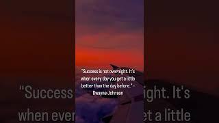 "Success is not overnight.It's when every day you get a little better than the day before"-D.Johnson