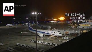 Video shows moment Japan plane crashes at Tokyo airport