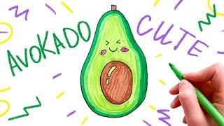 HOW TO DRAW A CUTE AVOCADO - DRAWINGS FOR KIDS