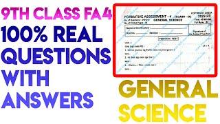 9th Class Fa4 General Science Real Questions With Answers Copyright OSSTA 2022-23