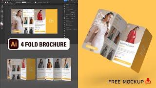 How to 4 fold brochure design in Adobe Illustrator CC 2022 | Graphic Design Tutorials