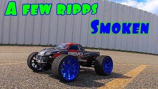 TRAXXAS NITRO REVO 3 3 A FEW RIPPS BACK AND FORTH SMOKEN