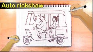 How to draw a Auto Rickshaw easy