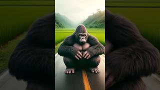 The hungry Gorilla runs into town and brings a truck full of guavas for farmer  #ai #farmer