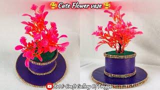 Easy Flower vase || Flower vase craft ideas || Beautiful flower vase with Paper || Craft Ideas