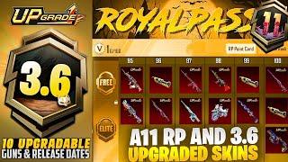 A11 Royal Pass & 3.6 Update 10 Upgradable Guns | 3.6 Update Premium &  All Release Dates | PUBGM