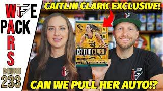 PULLING OUR FIRST CAITLIN CLARK CARDS! | WIFE PACK WARS - ROUND 233 | 2024 CAITLIN CLARK BLASTER BOX