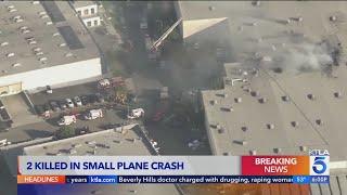 2 killed, 18 injured after small plane crashes into Fullerton warehouse