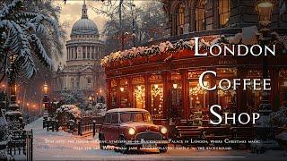 Elegant Christmas Jazz at Buckingham Palace, London  Cozy Coffee Shop Ambience for Relaxation