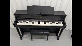 Roland HP605 digital piano and stool in satin black finish stock number 24546