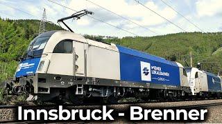 Auf der Brennerbahn durch die Alpen | 4K Führerstandsmitfahrt: Innsbruck - Brenner | Siemens Rh 1216