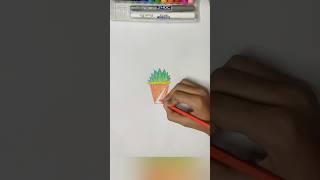 Simple Drawing Ideas || Aloe Vera Plant #shorts #ytshorts #drawing