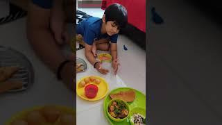 Watch Reyansh's Reaction for his lunch//Last reaction is adorable #actyreyansh #foodie #homemade