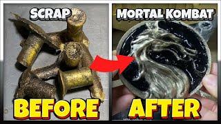 Mortal Kombat Logo - Ingot Joe - Home Made Furnace - Molten Metal - Sand Casting   Aluminium Bronze