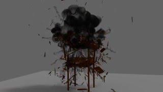 Blender Fracture Modifier - Wooden Tower Explosion