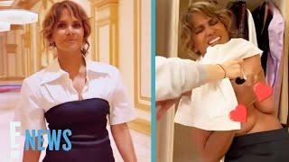 Halle Berry's Multiple NIP SLIPS Due to Hilarious Wardrobe Malfunction: See the Vid! | E! News