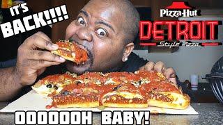 Pizza Hut DETROIT-STYLE PIZZA Mukbang!