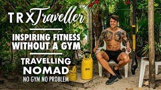 Travel workouts and home workouts using a TRX, resistance band and kettlebell for full fitness