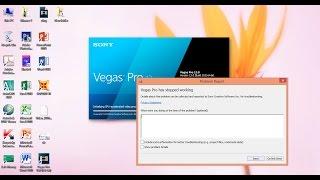 Vegas Pro has stopped working - How to fix Sony Vegas Pro 12, 13