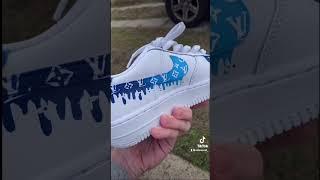 Custom Louis Vuitton Air Force 1s #shorts #dripeffect #dripcustom #customaf1 #customshoes #af1