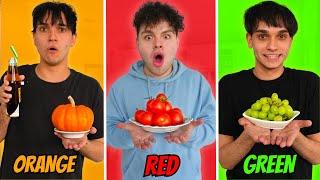 Eating Only ONE Color Of FOOD For 24 HOURS With THE DOBRE TWINS!