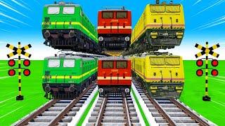 【踏切アニメ】あぶない電車 空中 6 TRAIN Crossing | Fumikiri 3D Railroad Crossing Animation #1