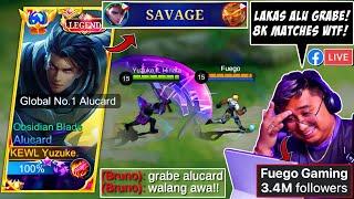 I Met Fuego - No.1 Most Famous Streamer 999 Star!  (He Was Shock) - 1v5 Global Alucard Savage! 