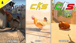 CSGO vs CS2 beta vs CS2  - Details and Physics Comparison