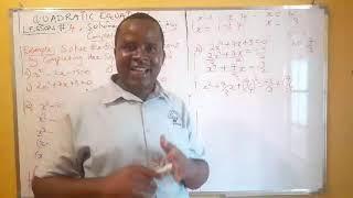 Quadratic equations by completing the square method
