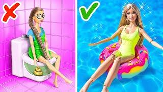 Nerd Barbie Wants to Be a Star  Rich vs Poor Doll Makeover by 123 GO