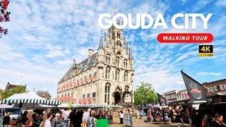 4K Gouda City Walking Tour | Exploring the City Centre, Market, Church & Cheese Museum