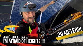 Conquering Fears: Mast Climb - Day 57 - Vendée Globe