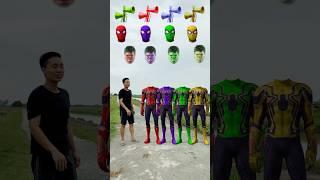 green, purple, red & yellow spider man vs Me correct head Matching Newgame Magical video #viral #vfx