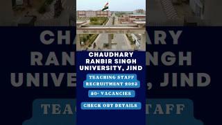CRSU Jind Recruitment 2023 #shorts #crsu #teachingjobs #haryanajobs
