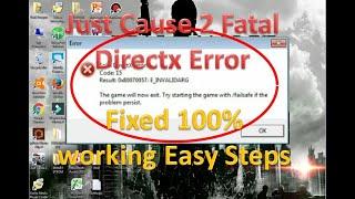 Just Cause 2 Fatal Directx Error Fixed 100% Working! About Link Down the Discription