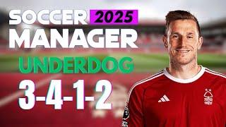 UNDERDOG 3-4-1-2 SM25 TACTIC | SM2025 TIPS&TRICKS SOCCER MANAGER 2025