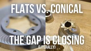 FLAT VS. CONICAL Burrs Discussion with coffee grinder company Kafatek!