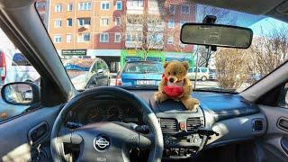 Nissan Almera 1.5  petrol / 2002, 98 HP / ( POV drive with bear )