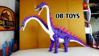 CUSTOM 2 HEADED DRAGON | SPINOSAURUS BRACHIOSAURUS HYBRID | OB TOYS IMPERIAL DRAGON | DINOSAUR TOYS