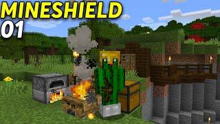 MINESHIELD #1 САМОЕ НАЧАЛО ВЫЖИВАНИЯ В МАЙНКРАФТ