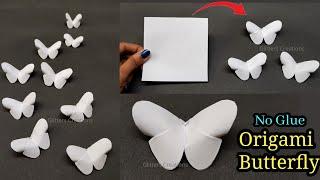 easy white Paper Butterfly wall decoration / Wall decoration ideas  (5 minutes craft)