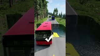 Mixer Buses vs Massive Water Pit #239 #beamngdrive#shorts  #crashdrive
