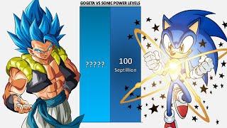 Gogeta VS Sonic POWER LEVELS - DB/DBZ/DBGT/DBDAIMA/DBS/SDBH/Anime War